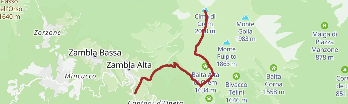 Route map: Sulle cime del Monte Grem